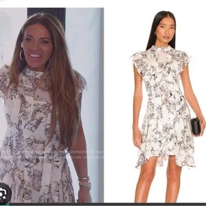 ALL SAINTS Floral Ruffle Skeleton Mini Dress Size 6 US